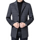 Hengyuanxiang woolen wool coat men's medium-length winter tops 2023 autumn and winter middle-aged business style l 11585 suit collar dark gray L 175