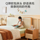 Jingjing Tokyo Made Home Cheese Solid Wood Children's Bed Set Modern Bedroom Soft Covered Bedside Small Apartment Bed + Mattress 1.2M