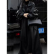 MODX Hong Kong women's high-end fashion windbreaker women's loose 2024 autumn and winter new temperament mid-length leather jacket regular black version leather jacket with belt S 110Jin Jin is equal to 0.5 kg within