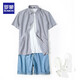 Lomon [100% Baumwolle] reines Baumwoll-Kurzärmel-Hemd für Herren Frühling und Sommer dünn Geschäfte Casual Feste Farbe Baumwolle ohne Eisen schlank halbärmelig Oxford Shirt Basis Hemd High-End Top White D701 44