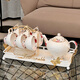 QIPAI high-end tea set set for moving into a new home, wedding gift, complete tea set for home hospitality, ceramic teapot, teacup, high-end tea set, 15-piece set, 847 gift box