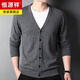 Hengyuanxiang 100% reine Strickjacke für Herren Strickjacke für Strickjacke mit V-Ausschnitt Top Herbst und Winterpullover Jacke mit mittleren und älteren Herrenkleidung Light Khaki M 170/48/105