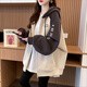 Han Huizhi Chaqueta con capucha para mujeres en primavera y otoño al estilo coreano suelto de longitud media versátil de moda de moda casual de moda para mujeres D695 Apricot primavera y otoño 2xl regular [recomendado 140-160Jin [Jin equivale a 0.5 kg]]]