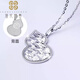 Falling Flowers and Crying Spring Platinum Pendant for Women pt950 Platinum Necklace for Women Single Pendant Set of Platinum White Gold Necklace for Women Gourd Pendant Platinum 950 (Necklace 45-48cm + Pendant)