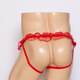 Men's lace transparent sexy temptation thong underwear T-string men's gay breathable gay small red