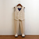 Wengeao (Wengeao) Kinderkleider Boy Host Kleidungskleidung Blumenjungenanzuganzug Anzug Set Kindertagempfänger Kostüm Prince Anzug Khaki Weste + Kurzärmele + Hosen