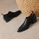 HerSin Baili Talon épais chaussures simples pour le cuir féminin pointu à talon épais talon de la bouche profonde Toe à orteil de mouton automne et hiver nouveau style et bottes nues set de grande taille chaussures noir 38