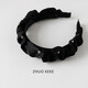 Zhuo Keke black headband pleated high skull sparkling diamond French Zhao Lusi same style hair bundle retro face wash headband internet celebrity hairpin black rhinestone pleated headband