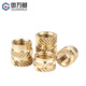 Guwanji injection molded hot-melt copper nut M2M3 through-hole knurled nut soil eight-character embedded copper insert copper flower mother national standard M2x3x3.2 50 pieces
