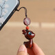 Jingyuan Pavilion jusqu'à Ping'an Santalwood Deer Keychain Car Pendant Couple Couple de téléphone mobile Chaîne suspendue Décoration Hanging Yilu [Ping'an] Barbie Sandalwood - Modèle de trèfle