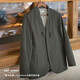 Madden Workwear American Casual Collarless Suit Jacket Men's Functional Versatile Jacket Commuting No-Iron Suit Top Dark Gray XL