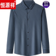 恒源祥桑蚕丝高端男士长袖衬衫春夏款无痕免烫商务休闲透气衬衣 9928款-上青 2XL 180建议150-170斤