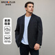 Fat Brother Plus Size Men's Black Gold Light Luxury Series Men's Casual Suit Jacket Plus Fat Extra Large Business Formal Wedding Suit Black Single Suit (Thick Style) 6XL (270-300Jin Jin is equal to 0.5kg)