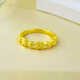 Love gold ring for women 999 pure gold rose solid live adjustable index finger ring as a birthday gift for girlfriend Light version of gold rose ring closed style - about 1g - size 15