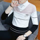 Sweat-shirt à revers Gtyuwvg avec velours / pas de velours à ressort et à col à col à manches longues à manches longues à manches à manches longues à manches à manches longues Fake Two-onal Base Shirt Plus Velvet 6627 Blue M recommandé 90-110jin [Jin est égal à 0,5 kg]