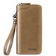 Shenshiyi men's wallet men's long multi-function clutch business casual zipper wallet retro cowhide large capacity business leather long wallet [N991 khaki]