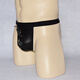 Ye Zimei Men's patent leather briefs sexy crotch hollow thong men's sexy underwear wide-edged metal ring 4110 All size