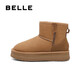 Belle (Belle) Warm and comfortable small stove snow boots for women trendy short boots B1729DD3 [Recommended by Zhou Yutong] Brown second generation 38 (240mm)