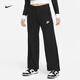 Nike women's mid-waist wide-leg sweatpants spring thin velvet knitted casual embroidery NIKE CLUB FB2728 010 black/white M