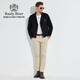 Raidy Boer/Ridy Boer [lana de doble cara] Chaqueta de solapa de motocicleta para hombres 3024-70 Negro 180/52/XL