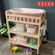 Baby solid wood diaper changing table for newborn baby multi-function bathing massage care for touching and care for clothes changing table movable two-layer diaper table (partition is not solid wood)
