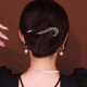 Idel's high-end metal rhinestone one-character eight-character twist clip for the back of the head, elegant hair accessory birthday gift F1824 flash diamond eight-character clip, gun black