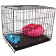 Dog cage, small dog puppy cage, Teddy dog cage with toilet, indoor and outdoor large cat cage, rabbit cage, dog fence, standard 50*35*40 (blue) cage + tray