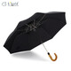 Kobold German folding semi-automatic umbrella two-fold sunny umbrella reinforced wind-resistant men's and women's business umbrella solid wood handle curved handle G2109 dark blue stripes