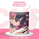 Jue District Zero Ailian Hai Girl Peripheral Zweidimensionales Trinkbecher Keramik 1 Porzellan Becher Geburtstagsgeschenk Ornament Weiße Mk1105 Exquisite Keramik-Tasse + Löffel + Tasse Deckel