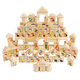 Sangetian (Sangty) Kinderbausteine ​​intellektuelle Puzzle -Form -Bausteine ​​zusammengebaut Spielzeug 100 Spielzeug für kleine Kinder, Jungen und Mädchen (2909) 100 Gemüse, Obst und Tiere Bausteine