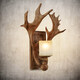 Shusheng European wall lamp indoor foyer Nordic retro industrial style deer antler lamp personalized creative living room aisle American antique deer head decoration B3038-electroplated silver
