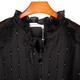 Shanidoluoga Fett Plus Größe Frauenkleidung Lose Fett mm Fett Schwester Pullover V-Neck Chiffon kleiner duftender oberer Mutteranzug 15246 Schwarz 3xl Empfohlen 140-150jin [Jin gleich 0,5 kg] Verschleiß