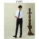 Hanny (HANY) French shirt men's long-sleeved wedding business men's suit French sleeve cuff links suit cuffs pure cotton no-iron white shirt Britton pure white [sharp collar-wheat ear pattern] 38