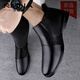 KMNA Martin boots 2025 winter new business formal leather shoes plus velvet to keep warm one-legged British casual shoes for men black 41