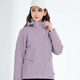 Simboo jacket for men, thickened three-in-one windproof and warm coat plus velvet removable mountaineering and skiing outdoor clothes 12805 purple-women XL