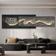 Picture brew modern simple clock wall clock living room decoration painting perpetual calendar electronic clock sofa mural high-end clock hanging painting ZP3884+ZP3885 [LED digital display] bottom 160*60+ face 160*50 (total 2.4 meters)
