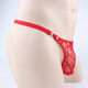 Ye Zimei men's sexy underwear red lace transparent men's U-convex sexy thong T-pants 4014 light purple one size