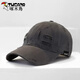 Woodpecker ripped baseball hat for men and women, twill cotton baseball cap showing small face, larger widened brim, soft top sun hat, gray, single size, adjustable hat circumference (head circumference 55-60cm)