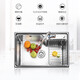 JOMOO 304 Cocina de acero inoxidable Juego de fregadero de un solo tanque con cesta de filtro de agua Casa de lavado de agua Basina cepillada 675x435 Faucet solo tanque