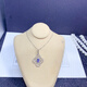 Guran emerald pendant natural tanzanite necklace 925 silver precision inlaid platinum plated main stone 4*6mm simple bud