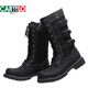 
CARTELO high tube long boots men's trendy riding boots retro knight boots men's high top boots Martin boots British style cowboy boots spring and autumn black 983 41
