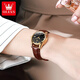 Swisss Swisss Swiss Swiss Watches для женщин Механические часы Полностью автоматические простые темпераментные женские часы Light Luxury Belt Women's Watch Olevs-6629 Женские кожаные черные лица с кожаным лицом