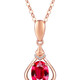 Laomiao 18K gold garnet pendant, colorful pendant for women, Chinese Valentine's Day gift for girlfriend (not including necklace), total weight is about 1.05g