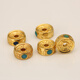 Cloisonné spacer spacer beads brass gold-plated filigree enamel burnt blue handmade toy bracelet bracelet accessories cloisonné spacer diameter 8mm (single)