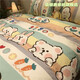 Jiazhilu cartoon grinding bear bedding four-piece set, quilt cover, bed sheet, student dormitory single double multi-piece set, Mengge 2.2 meters four-piece set (gift)