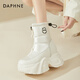 Daphne (Daphne) verdickte kalte Nordost-Schneestiefel für neue Wintermode warme Kurzstiefel für Frauen große Baumwollschuhe dicker Baumwollstiefel Beige plus Velvet 36