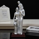 
Mu Dianxing family of three ornaments 10th anniversary wedding anniversary gift wife newlywed engagement 520 Valentine's Day 15935 silver + lettering provided + boy (