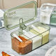 Seasoning box integrated multi-compartment home kitchen high-end MSG salt seasoning jar multi-functional storage box combination set large three compartments - transparent green