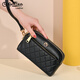 Goldlion Women's Bag Genuine Leather 2025 Summer New Fashion Clutch Zipper Large Capacity Coin Purse Mobile Phone Bag Women's Wallet Black