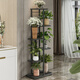 Solno Flower Stand de múltiples capas plegables Balcón de interior de la casa del hogar decorativo Sala de estar de hierro forjado Patio Simple Back Suculento H917 (versión de actualización de 7 macetas)
